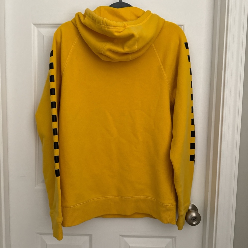 Vans Bold Yellow Hoodie with Black Checkered Sleeves - Picture 4 of 4
